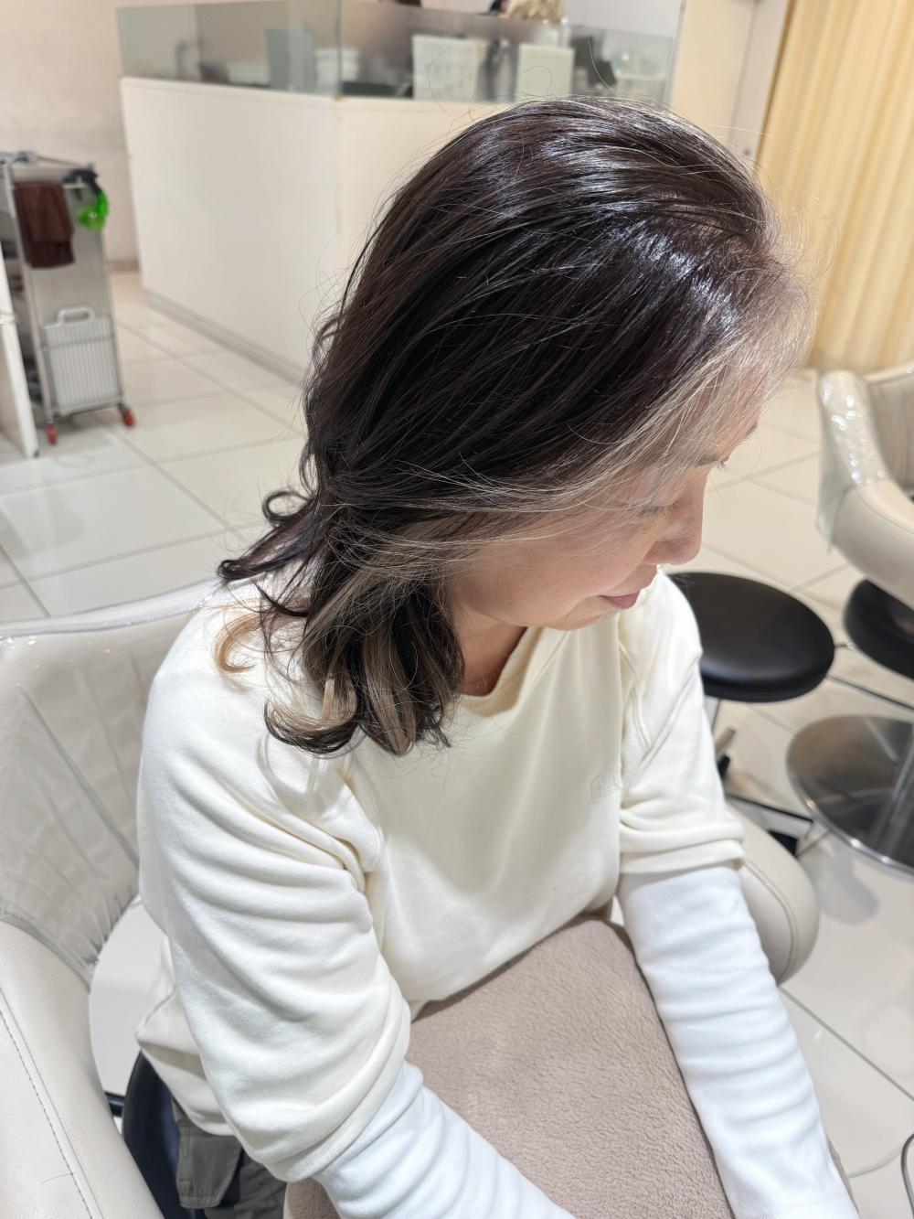 ＼艶髪/フェイスフレーミング/白髪/グレージュ/ホワイトブロンド/5０代／｜サブ写真②