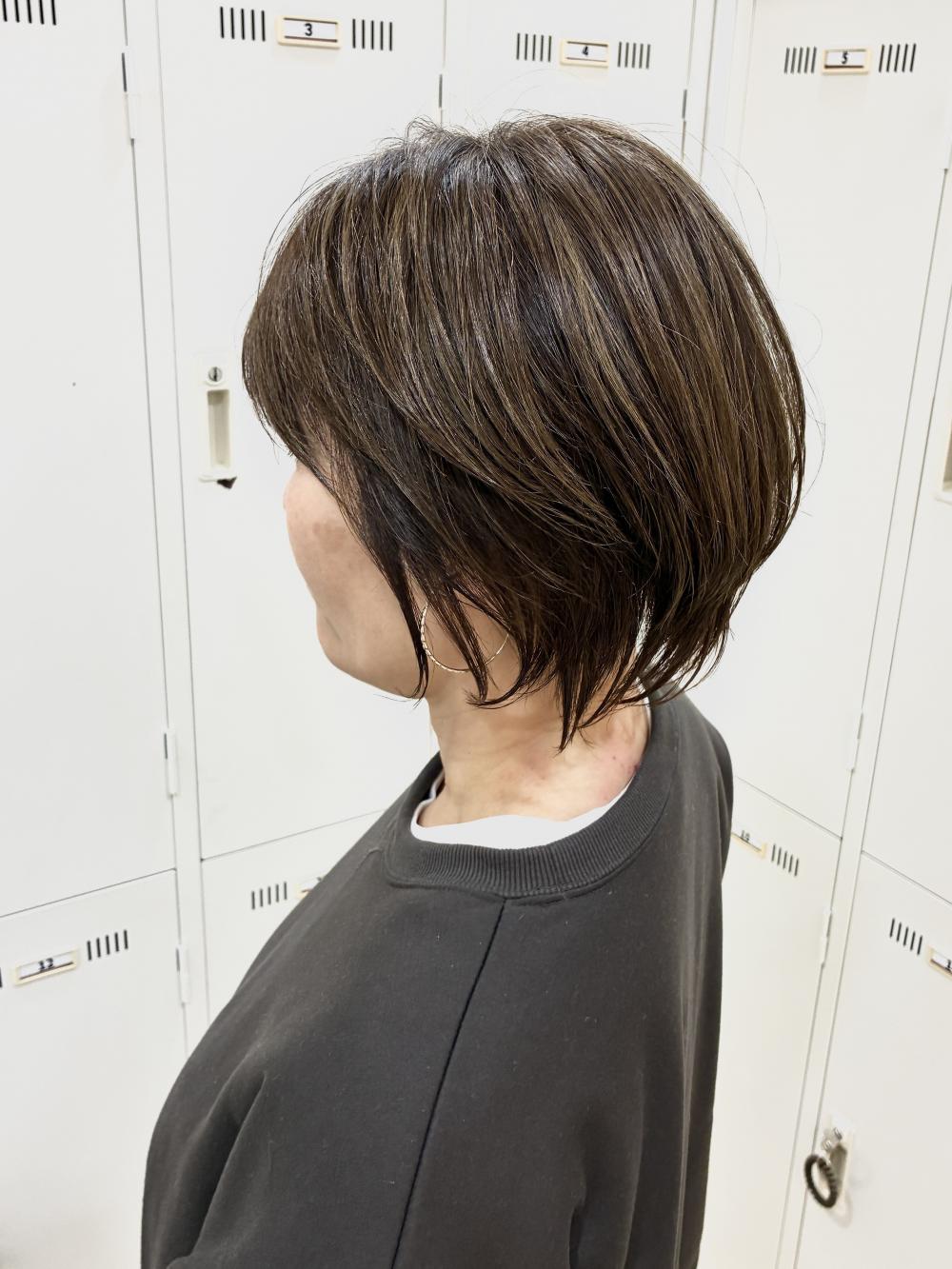 ハイライトで白髪ぼかし