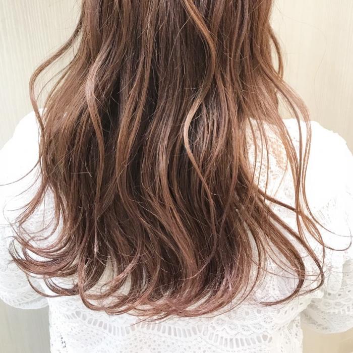 ロングヘアのハイライトMIX