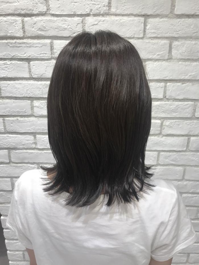 伸ばしかけ外ハネ✖️イルミナカラーオーシャン