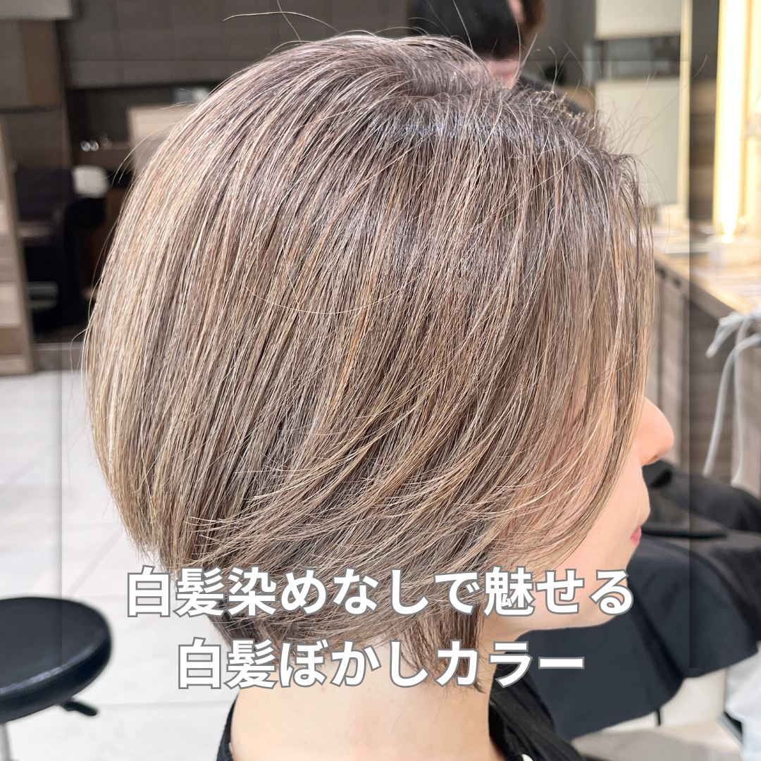 【家郷限定】極細ハイライトで魅せる白髪ぼかしカラー