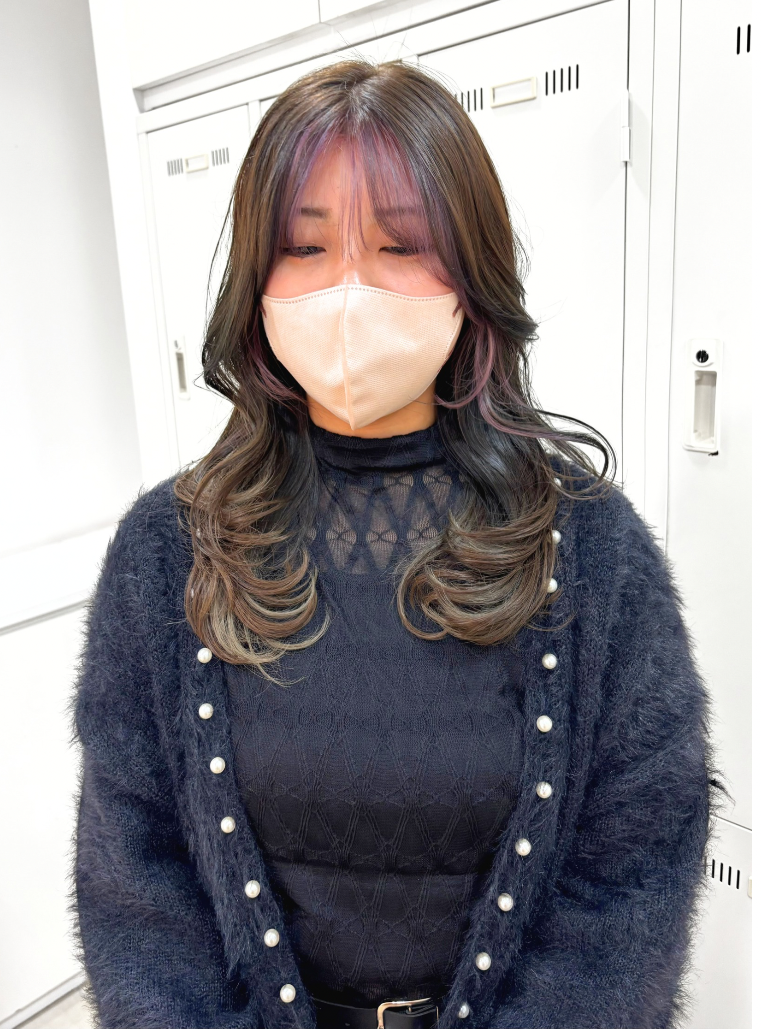 ラベンダーピンク　レイヤーカット