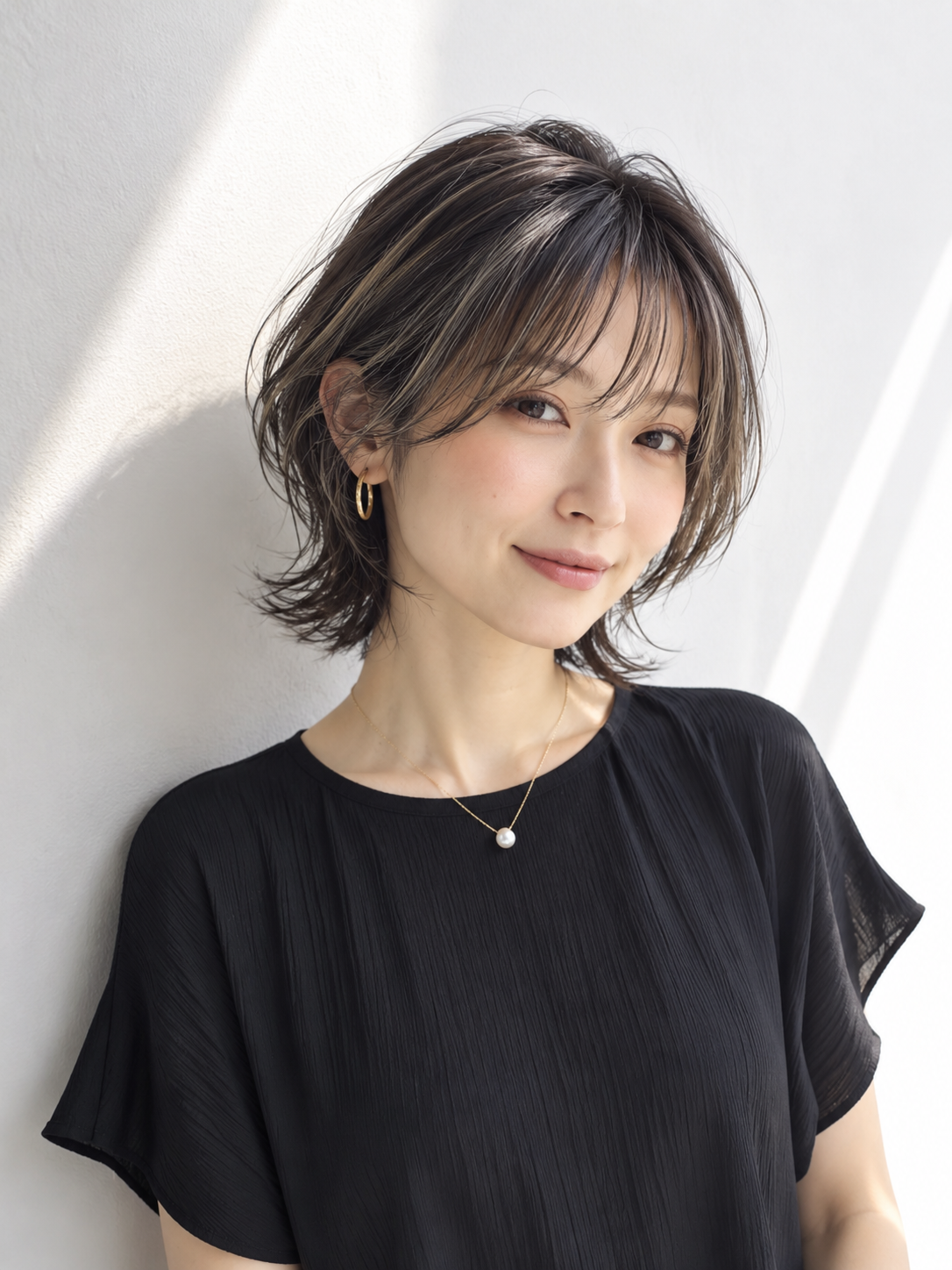 ショートボブ/大人女性/アッシュグレー/白髪ぼかし/脱白髪染め