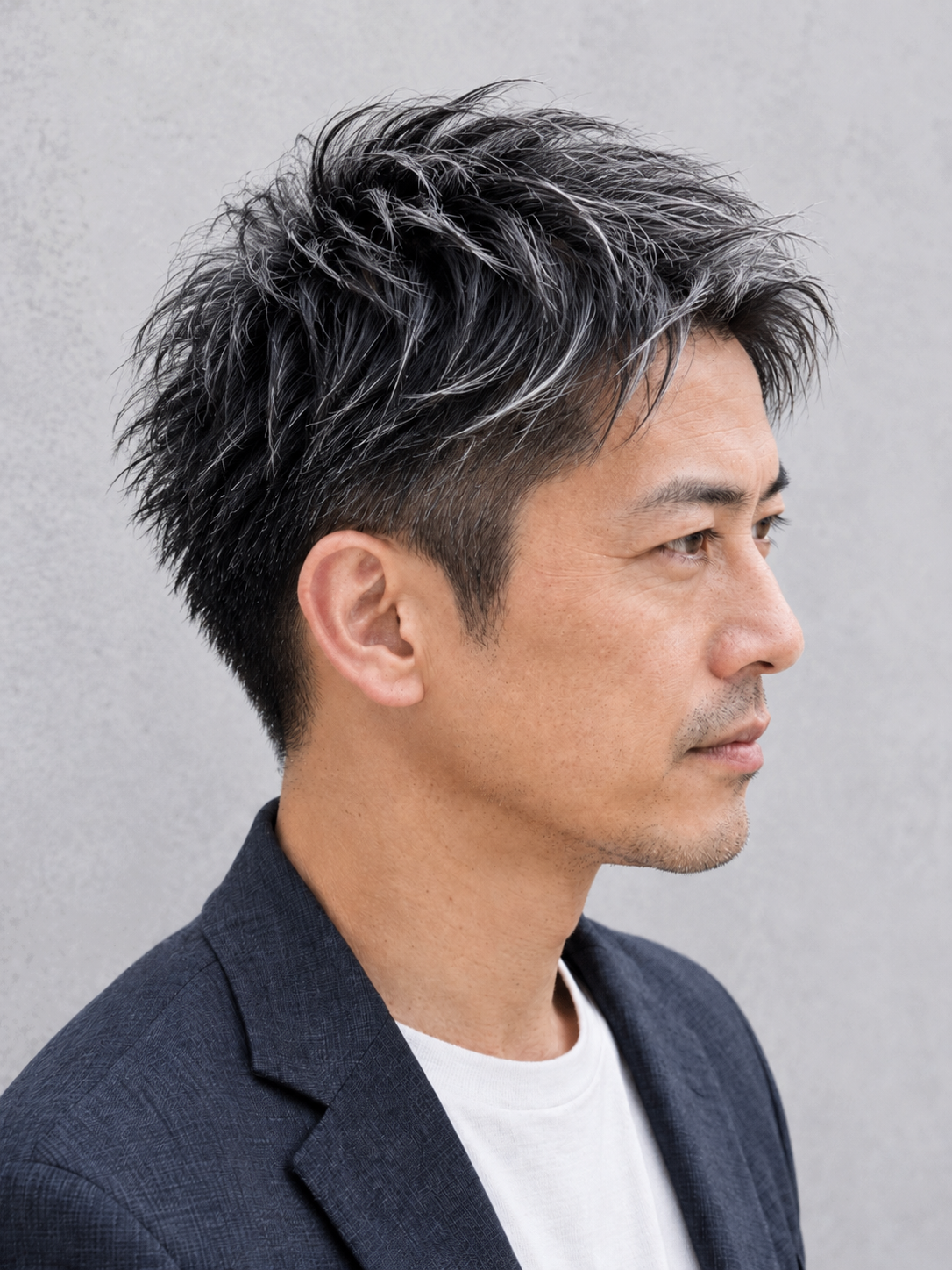 【横浜・桜木町】30代40代メンズ白髪ぼかし｜ホワイトメッシュ大人ショート｜サブ写真②